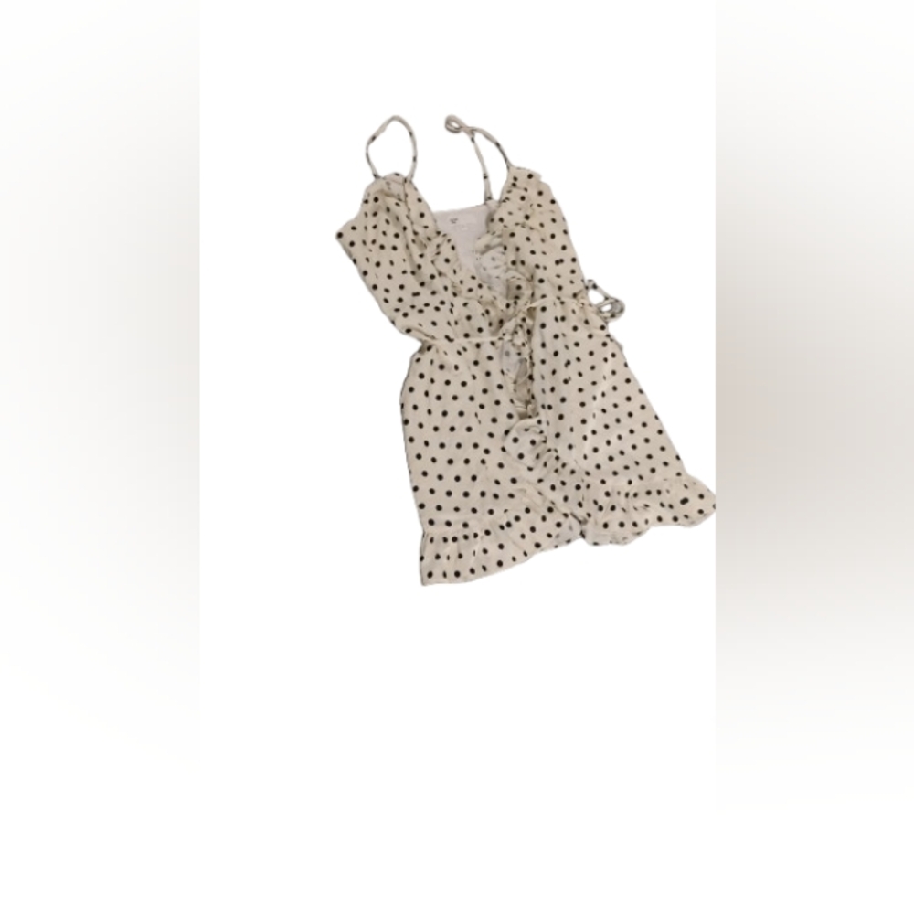 By The Way Polka Dot Mini Satin Ruffle Dress Sz M